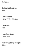 Дамска чанта Ted Baker Mini Across Body Bag with Bow, снимка 10 - Чанти - 45038653