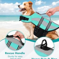Petbank Спасителна жилетка за кучета със светлоотразителни ивици, регулируема, синьо, L, снимка 5 - За кучета - 45325628