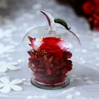 Вечна Роза в стъклена ябълка  YSH F, снимка 1 - Декорация за дома - 45843830