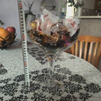Голяма стъклена купа за бонбони, снимка 4 - Декорация за дома - 45117179
