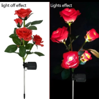 Соларна лампа роза, снимка 1 - Лед осветление - 45011939