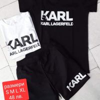 KARL Lagerfeld ❤ мъжки комплект от две части - тениска и къси панталони , снимка 1 - Спортни дрехи, екипи - 32997387