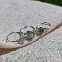 Ръчно изработени пръстени с Авантюрин , снимка 2 - Пръстени - 45148242