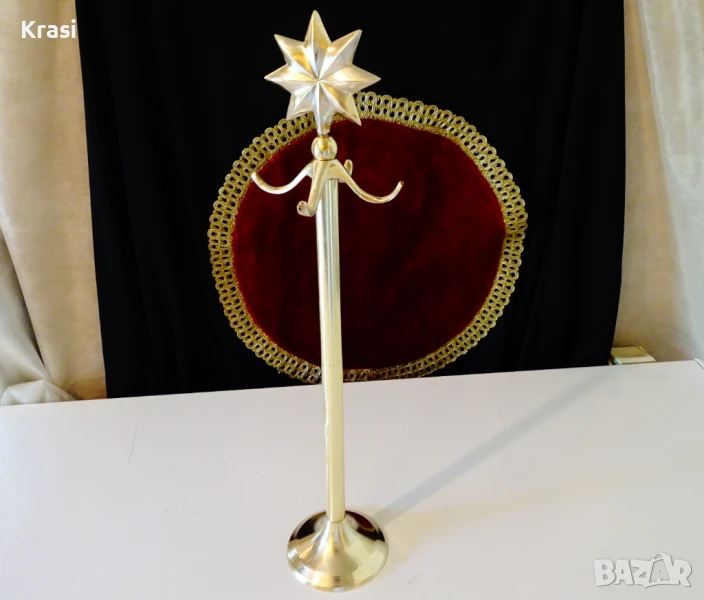 Бронзова стояща закачалка,бронзова стойка, снимка 1