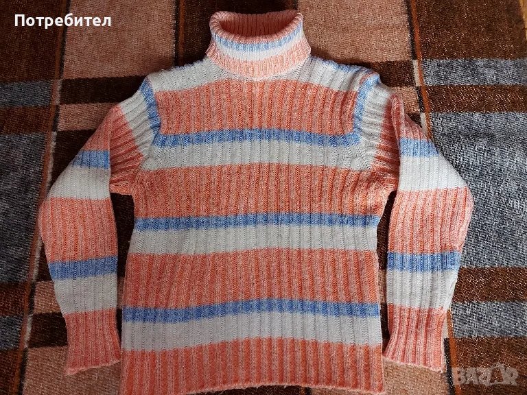 Зимен пуловер с поло яка XS-S, снимка 1