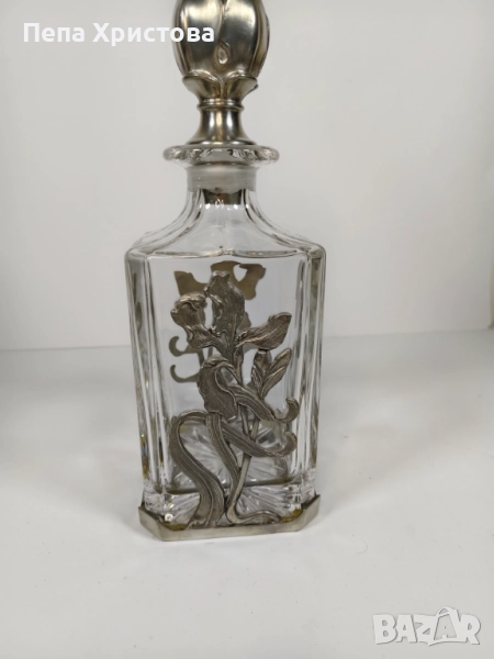 Гарафа за yиски от белгийски оловен кристал, снимка 1