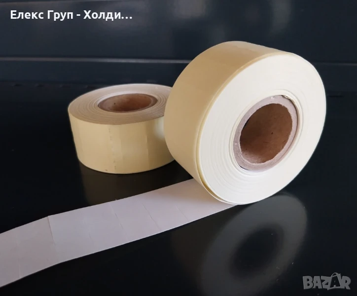 Етикети за едноредови маркиращи клещи 26х12 mm, бели 42 ролки в кутия, снимка 1