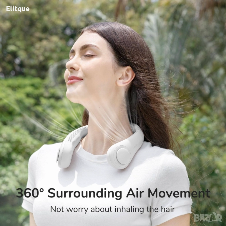 Преносим вентилатор за врата, вентилатор без лопатки Hands Free, 4000 mAh "Бял,  Розов  ,Зелен ", снимка 1