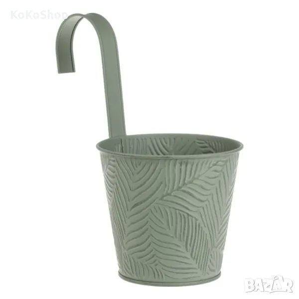 Кашпа за парапет-Ø11x22 см./метална кашпа, снимка 1