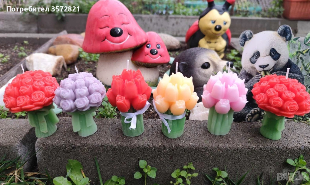 Ръчно изработени свещи от чист пчелен восък и от соев ., снимка 1