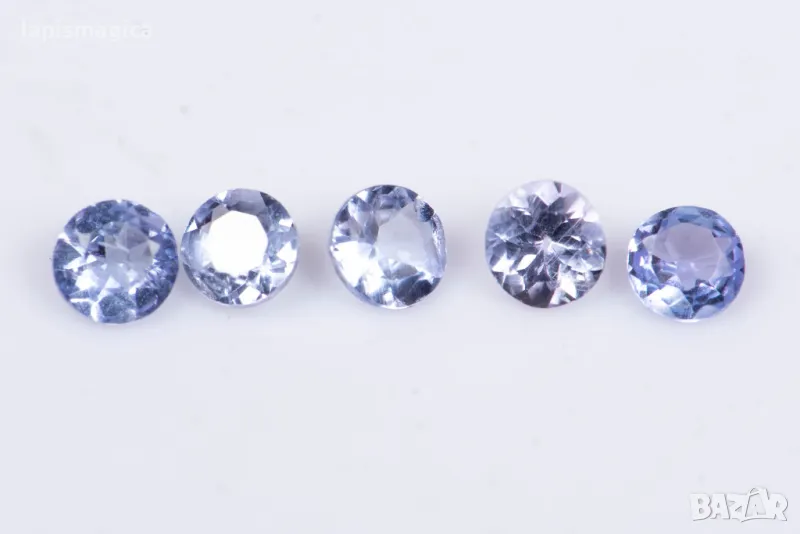 5 броя танзанит 0.32ct 2.3-2.4mm кръгла шлифовка #6, снимка 1