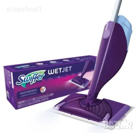 Плосък моп с пръскачка, Swiffer Wet Jet и 5 мокри консуматива + батерии, снимка 1