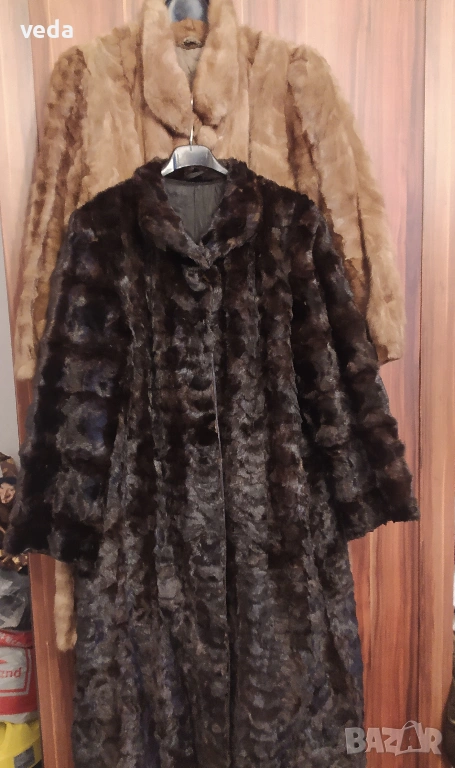 Две дълги палта от норка естествен косъм - размер М, снимка 1