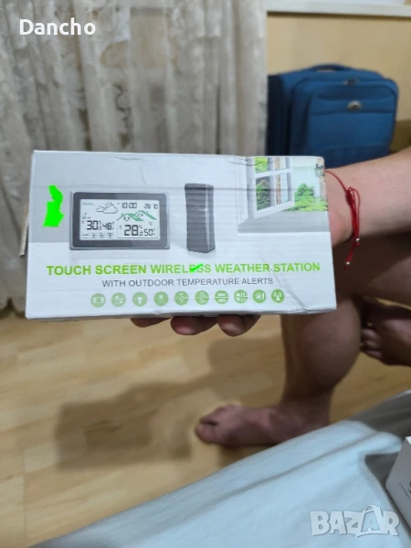Безжична метеорологична станция с тъчскрийн и външен сензор , снимка 1