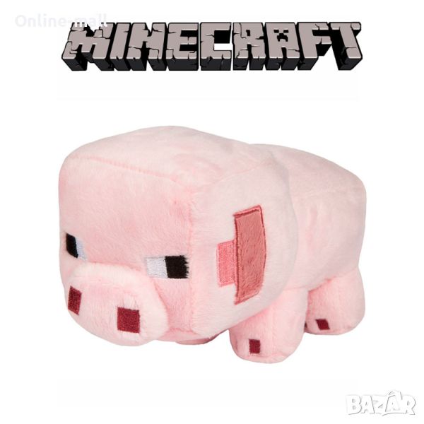 Плюшена играчка Майнкрафт Розово Прасе, Minecraft Pink Pig, снимка 1