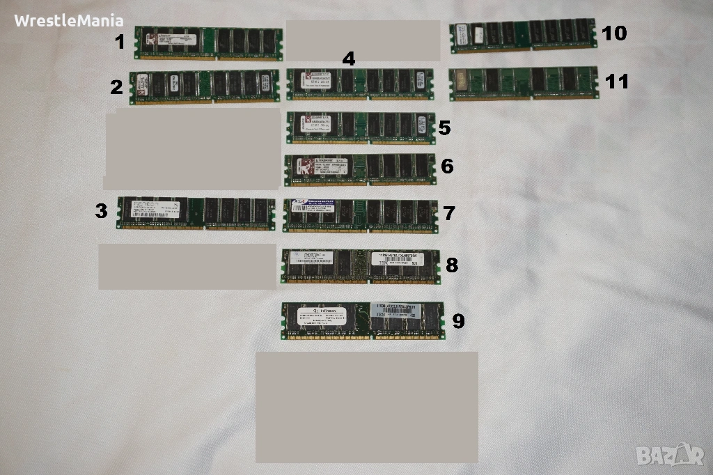 11 DDR RAM ПАМЕТ Kingston/ADATA/PQI/Nanya/Infineon/VDATA Тествана и Работеща за Настолен Компютър, снимка 1