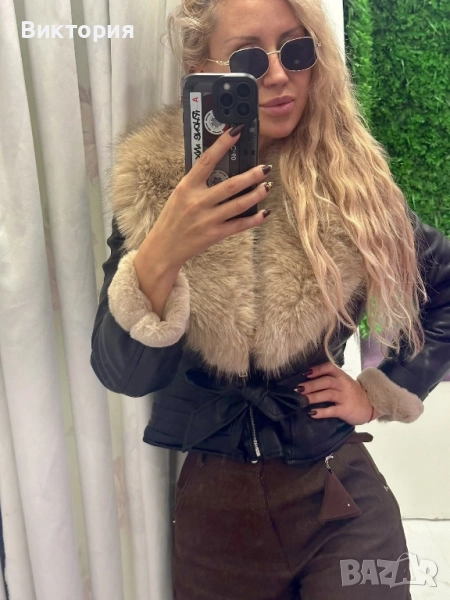 Кожено зимно яке, снимка 1