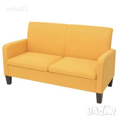 vidaXL Двуместен диван, 135х65х76 см, жълт（SKU:244710, снимка 1