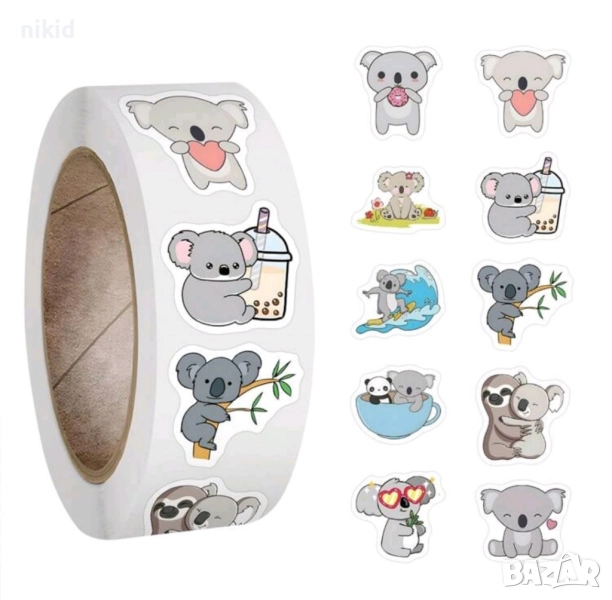 100 бр Коала малки самозалепващи лепенки стикери за ръчна изработка, снимка 1