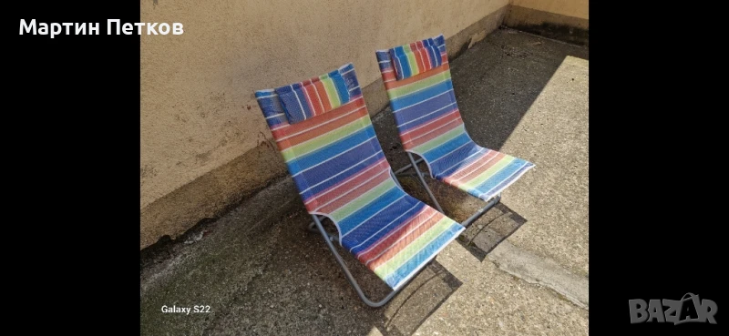Сгъваем плажен стол, Многоцветен,, снимка 1
