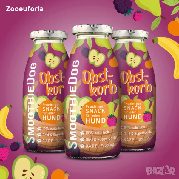 Напитка за кучета SmoothieDog - Смути с Плодове 0.25л, снимка 1