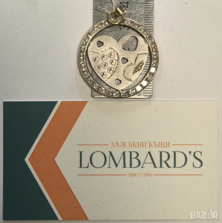 Златна висулка от бяло и жълто злато. 4.30гр., снимка 1