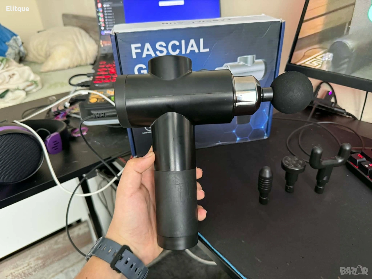 Масажиращ уред за мускули 4 в 1 , Fascial Gun HG-320, снимка 1