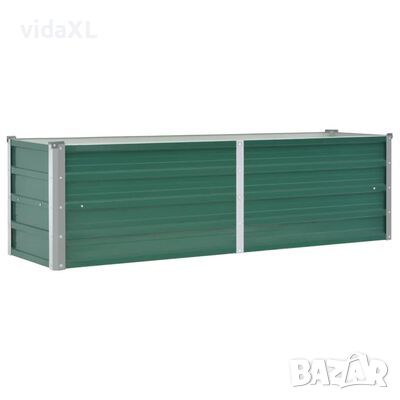 vidaXL Градинска висока леха поцинкована стомана 160x40x45 см зелена（SKU:44851, снимка 1