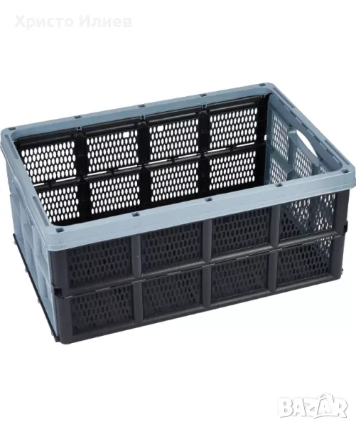 Сгъваема касетка пластмасова кутия за пазаруване съхранение, снимка 1