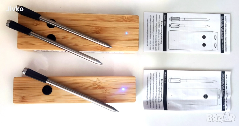 термометри 2бр за месо - wireless, smart, IP67, снимка 1