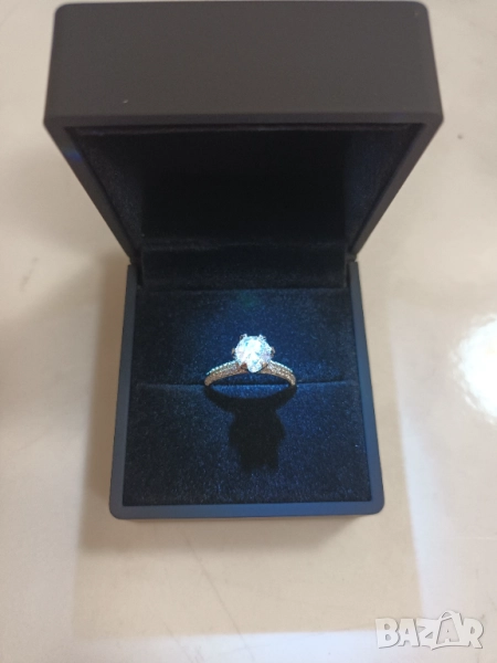 Сребърен пръстен с цирконий, проба 925, НОВ, размер 6, размер 7, снимка 1