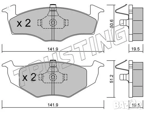 Trusting 215.1 Предни накладки VW Golf VW Polo VW Vento SEAT Cоrdoba Ibiza Toledo 1991-2002  21866 , снимка 1