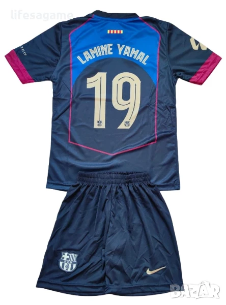 Детски футболен екип Барселона Ямал комплект Barcelona Yamal тениска и шорти, снимка 1