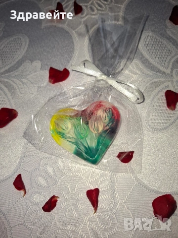 Глицеринови сапунчета на ниски цени, цветя и сърчица, снимка 13 - Декорация за дома - 53408788