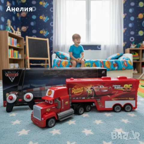 Радиоуправляем камион Mack Rust-eze Transporter с Мълнията Маккуин