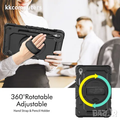 Samsung Galaxy Tab S10 FE Hybrid Tablet Case with Hand Grip & Strap TPU Силиконов Калъф и Протектор, снимка 8 - Калъфи, кейсове - 50022736