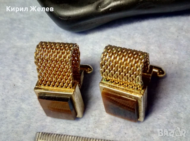 ЛУКСОЗНИ СКЪПОЦЕННИ ПОЗЛАТЕНИ БУТОНЕЛИ КОПЧЕТА За РЪКАВЕЛИ с ШЛИФОВАНО ТИГРОВО ОКО 48620, снимка 10 - Други - 51280111