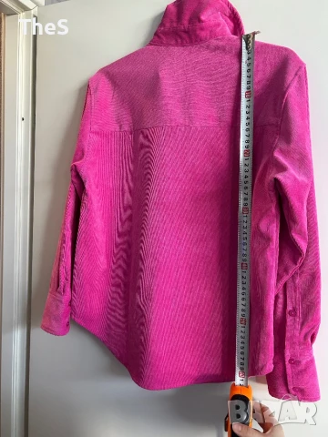 Цикламена, велурена риза ЗАРА. Запазена, без забележки! , снимка 4 - Ризи - 50517259