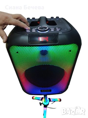 Bluetooh Karaoke Speaker NDR 102B - Красив LED високоговорител със 7 режима; 2 години гаранция, снимка 3 - Други стоки за дома - 45782546