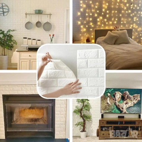 Декоративен 3D тухлен тапет за стени от PE пяна 77х70 см., снимка 10 - Други стоки за дома - 52042124