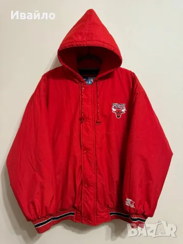 Vintage Chicago Bulls Starter Jacket M Or S Red Puffer Bomber., снимка 1 - Якета - 47897516