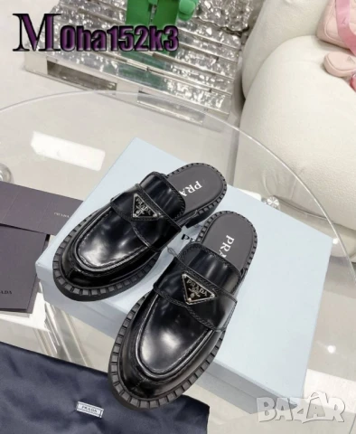 чехли от естествена кожа prada, снимка 4 - Чехли - 50745279