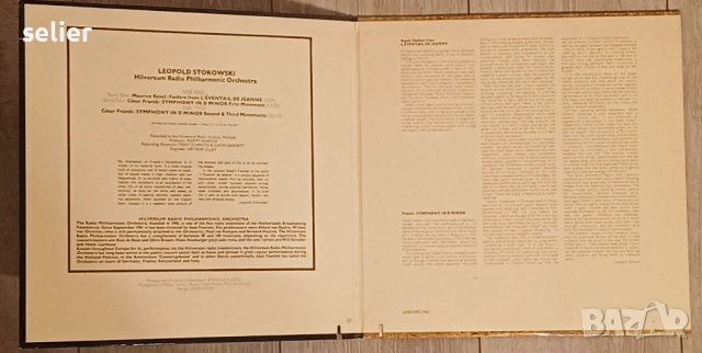 Stokowski, César Franck / Maurice Ravel, Hilversum Radio Philharmonic Orchestra ‎– Symphony In D Min, снимка 3 - Грамофонни плочи - 53419739