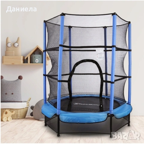 Мини батут с мрежа за безопасност – Компактен и забавен избор за деца, снимка 7 - Други стоки за дома - 53056500