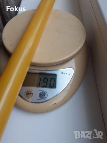 Пръчка каталин бакелит жълта с дамари броеница, снимка 6 - Антикварни и старинни предмети - 53950937