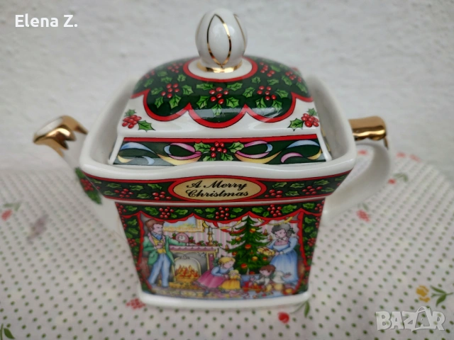 Винтидж коледен чайник Sadler, Англия, снимка 2 - Аксесоари за кухня - 53999985