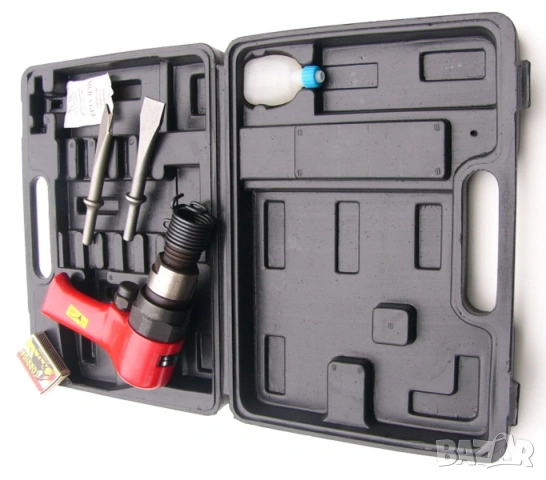 DRAPER К-т КУФАР Кутия за Пневматичен ЧУК СЕКАЧ ДЛЕТО КЪРТАЧ ПЕРФОРАТОР с Бутилка за Масло БАРТЕР, снимка 2 - Куфари с инструменти - 52013727