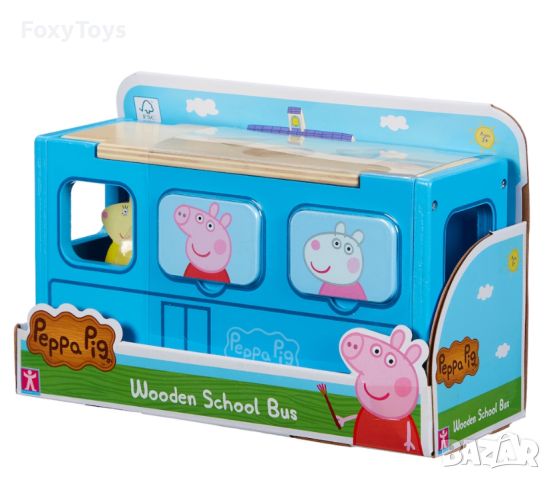 Дървена играчка за сортиране Училищен автобус Peppa Pig, Пепа, снимка 1 - Образователни игри - 46273500