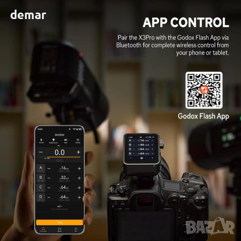 Godox X3 Pro N, 2.4G безжичен сензорен екран, предавател за светкавица, снимка 6 - Светкавици, студийно осветление - 54216101