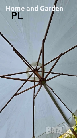 Градински чадър с метална стойка 3х3м, снимка 4 - Градински мебели, декорация  - 53922188